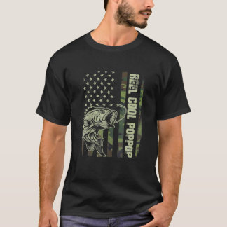 Mens Reel Cool Poppop Camouflage American Flag Fla T-Shirt