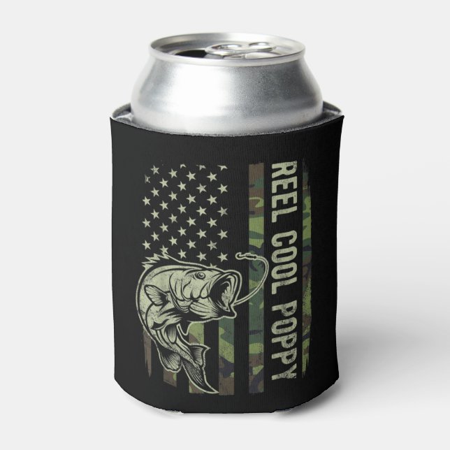 Mens Reel Cool Poppy Camouflage American Flag Fath Dosenkühler (Kanne Vorderseite)
