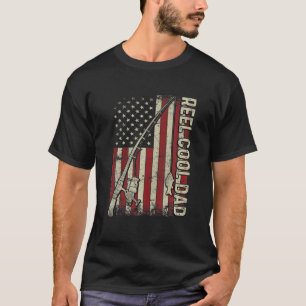 Mens Reel Cooler Vater American Flag Fishing Rod U T-Shirt