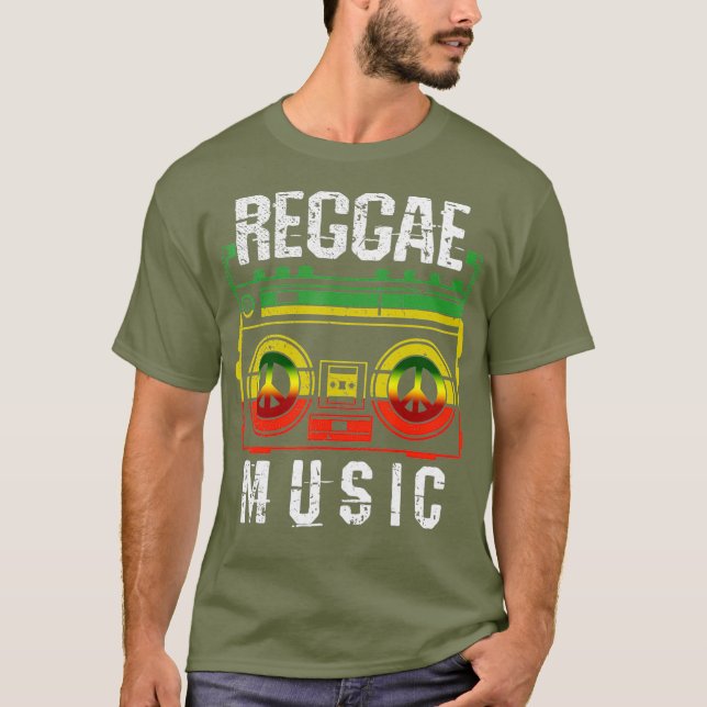 Mens Reggae Music Peace Eine Liebe Rasta African T-Shirt (Vorderseite)