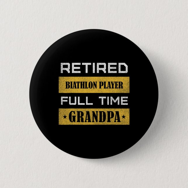 Mens Remüde Biathlon Player Full Time Opa Button (Vorderseite)