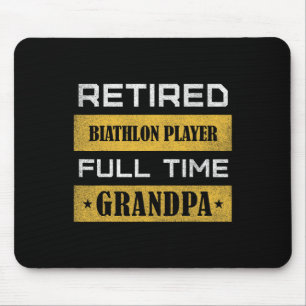 Mens Remüde Biathlon Player Full Time Opa Mousepad