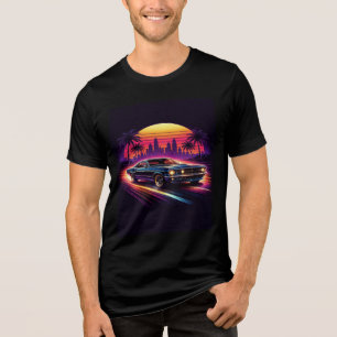 Mens Rennwagen Schwarz Tri-Blend Shirt