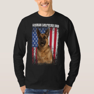 Mens Retro American Flag Deutscher Schäferhund Vat T-Shirt