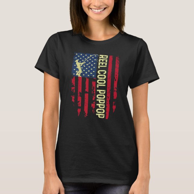 Mens Retro American Reel Cool Poppop Für Best Dadd T-Shirt (Vorderseite)
