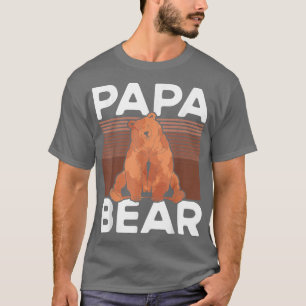 Mens Retro Bear Family Animal Daddy Vater Papa Bea T-Shirt
