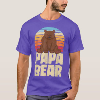 Mens Retro Bear Family Daddy Animal Vater Papa Bea T-Shirt