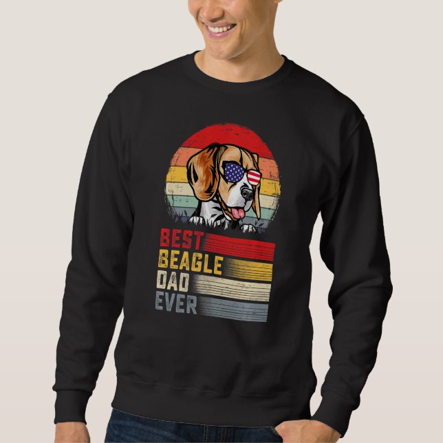 Mens Retro Best Beagle Vater Ever Vatertag Sweatshirt (Vorderseite)
