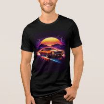 Mens Retro Car Modell schwarze T-Shirts