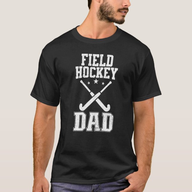 Mens Retro Field Hockey Vater T-Shirt (Vorderseite)