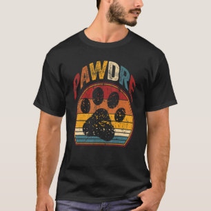 Mens Retro Hund Vater Katze Vater Pawdre Pet Papa T-Shirt