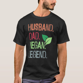 Mens Retro Husband Vater Vegan Legend Go Vegan Vin T-Shirt