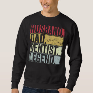 Mens Retro Husband Vater Zahnklinke Legende für Va Sweatshirt