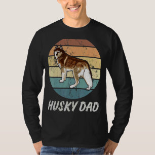 Mens Retro Husky Vater Sibirischer Husky Schlitten T-Shirt