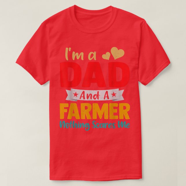 Mens Retro Ich bin ein Vater und ein Bauer Funny V T-Shirt (Design vorne)