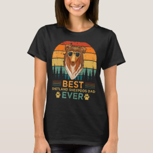 Mens Retro Style Best Shetland Sheepdog Vater Ever T-Shirt