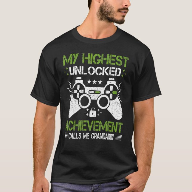 Mens Retro Style Video Game Gamer Grandaddy Fathe T-Shirt (Vorderseite)
