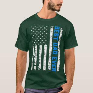Mens Retro US Bester Vater je 4. Juli Vater D T-Shirt