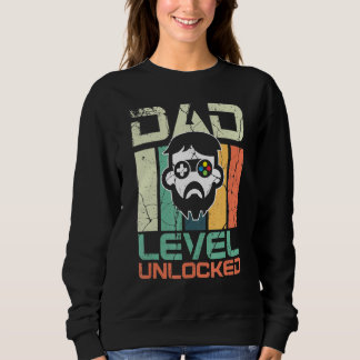 Mens Retro Vater Level Unlock Daddy Gamer Neuborn Sweatshirt