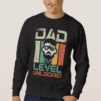 Mens Retro Vater Level Unlock Daddy Gamer Neuborn Sweatshirt