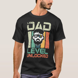 Mens Retro Vater Level Unlock Daddy Gamer Neuborn T-Shirt