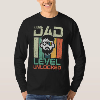 Mens Retro Vater Level Unlock Daddy Gamer Neuborn T-Shirt