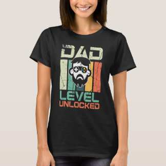 Mens Retro Vater Level Unlock Daddy Gamer Neuborn T-Shirt