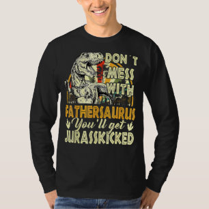 Mens Retro Vater Rex Saurus Vatertag T-Shirt