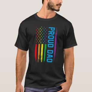 Mens Retro Vintag American Flag Proud Vater Lgbt L T-Shirt