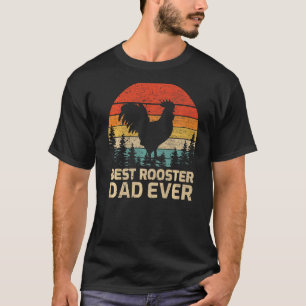 Mens Retro Vintag Best Rooster Vater je Vater T-Shirt