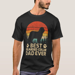 Mens Retro Vintag Beste Bartete Collie Vater Ever T-Shirt
