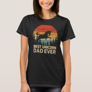 Mens Retro Vintag Bester Einhorn-Vater je Vater T-Shirt