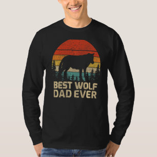 Mens Retro Vintag Bester Wolf-Vater je Vatertag T-Shirt