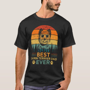 Mens Retro Vintag Sunset Best Cairn Terrier Vater  T-Shirt