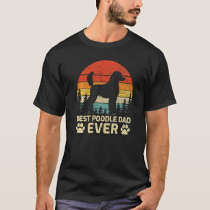 Mens Retro Vintage Bester Pudel-Vater Aller Zeiten T-Shirt