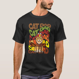 Mens Retro Vintager Erntedank Maine Coon Cat Vater T-Shirt