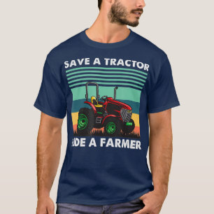 Mens Rett Traktor Ride A Bauer Landarbeiter T-Shirt