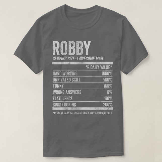 Mens Robby Nutrition Personalisiert Name Funny Nam T-Shirt (Design vorne)