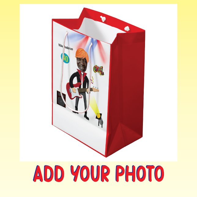 Men's Rockstar 🎸 Funky Birthday Guitar Mittlere Geschenktüte (Von Creator hochgeladen)