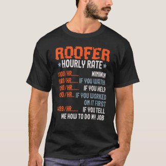 Mens Roofer Stundensatz Dachdecker Ninja Dachflüst T-Shirt