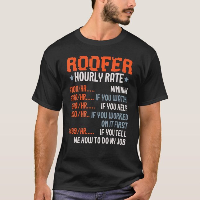 Mens Roofer Stundensatz Dachdecker Ninja Dachflüst T-Shirt (Vorderseite)