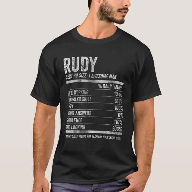 Mens Rudy Nutrition Personalisiert Name Funny Name T-Shirt (Vorderseite)