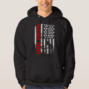 Mens Rugby Us American Flag for Patriotic Vater Fa Hoodie