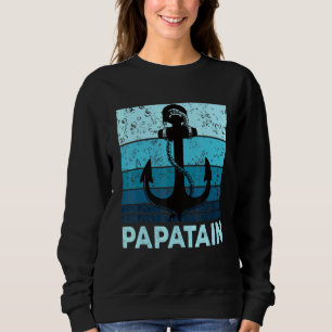 Mens Sailing Papatain - Papa Captain Anchor Vater Sweatshirt