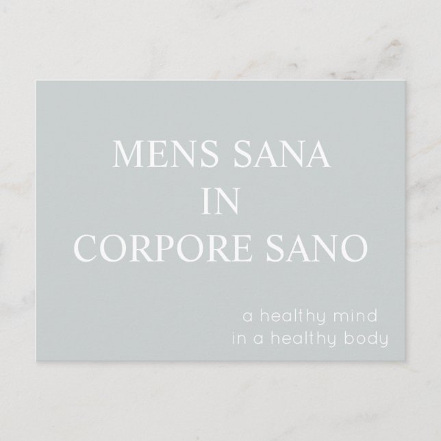Mens Sana In Corpora Sano Carte Postale - Grey (Devant)
