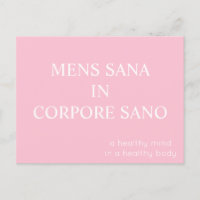 Mens Sana in Corpore Sano Postcard - Rosa