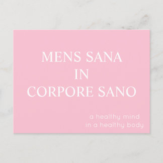 Mens Sana in Corpore Sano Postcard - Rosa Postkarte
