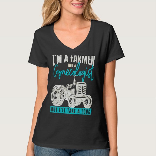 Mens Sarcastic Bauer kein Gynäkologe, sondern ich T-Shirt (Vorderseite)