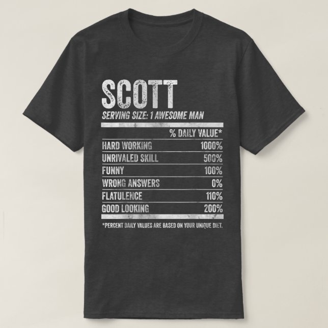 Mens Scott Nutrition Personalisiert Name Funny Nam T-Shirt (Design vorne)