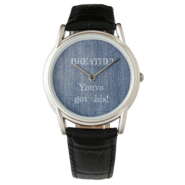 Mens sehen Schwarzes Leder männlichen Lehrer Gesch Armbanduhr (Vorderseite)